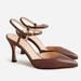 J. Crew Shoes | J Crew Elsie Made-In-Italy Lizard-Embossed Leather Heels | Color: Brown | Size: 9
