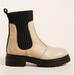 Anthropologie Shoes | Anthropologie Tan And Black Leather And Knit Chelsea Boot Size 38 | Color: Tan | Size: 38eu