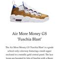 Nike Shoes | Nib Nike Air More Money "Fuschia Blast" (Us6.5y/Eur 39) | Color: Gold/Pink | Size: 39eu