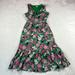 J. Crew Dresses | J Crw Re-Imagined Ruffled Floral Cotton Midi Dress, Size 8 | Color: Green/Pink | Size: 8