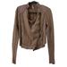 Free People Jackets & Coats | Free People Shrunken Moto Jacket In Taupe Style 5635754 Women’s Small Edgy Chic | Color: Tan | Size: S