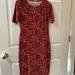 Lularoe Dresses | Euc Lularoe S Julia Beautiful Florals | Color: Orange/Red | Size: S