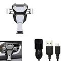 K-S-Trade Car Holder For Qilive Q7 5 Compatible With Qilive Q7 5 Bracket Vent Mount Ventilation Grille Black-silver Car Motor Vehicle Smartphone Holder + Car Charger