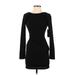 Lulus Casual Dress - Sweater Dress: Black Solid Dresses - New - Women's Size X-Small