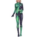 MODRYER Girls Shego Suit Kim Possible Cosplay Costume Halloween Role Play Tight Jumpsuit Women's Novelty Party Bodysuit Carnival Stage Show Onesies,Green-Adults/2XL/180~190cm