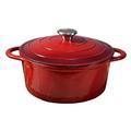 HKARCRSX Wok Cookery Cast Iron Casserole Enamel Milk Pot with Lid Non-Stick Frying Pan Frying Pan 26cm Multi-Function Pot