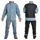 NALSA Welding work clothes safety jacket heavy duty leather denim patchwork welder pants heat resistant flame retardant suede leather overalls,Blue-XLarge