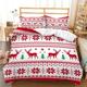 ZDLLDZ Christmas Duvet Cover Sets with Red White Snowflake Holiday Style Christmas Xmas Design for Christmas Bedroom Decoration 155x200cm+40x80cmx2