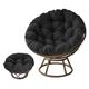 ROUYA Circular Papasan Cushion, Swing Hanging Basket Cushion, Waterproof Hanging Chair Cushion, Hammock Cushion, Garden Sofa (Color : Noir, Size : 100x100cm)