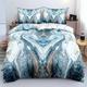 Single Duvet Cover Set Blue Marble Single Duvet Cover Set Polyester Breathable,Comforter Four Seasons Bedding With 2 Pillowcases,Easy Care Single Duvet Cover