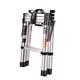 YDYUMN Aluminium Extension Folding Ladder/1.7M Aluminum Telescopic/Telescoping Ladder Multi Purpose Foldable & Extendable Ladder with Stabiliser Bar Easy to Store and Easy to Carry