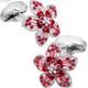 cuff links mens,groom cufflinks, Fashion Flower Cufflinks with Crystal Shirt Cufflinks for Mens Wedding Business Shirt Cufflinks (Color : Red) (Color : Red) (Color : Red)