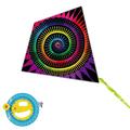 WAOCEO kites Diamond Spiral Kite Set Children's Kite Easy to Fly Adult Outdoor Sports Kite Long Tail Kite and Kite String Stunt kite