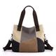 Women Canvas Tote Handbags Patchwork Bag Color Canvas Bag Casual Shoulder Bag Crossbody Top Handle Bag Cross-body Purses, Multi-grey, One Size