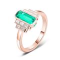 AMDXD 375 Yellow Gold Rings Classic Emerald Green Emerald Created Lab Created Wedding Rings Oval Shape Moissanite Friendship Rings 9K Gold Wedding Band for Women, 18K Rose Gold, Lab created emerald.