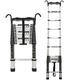 Heavy Duty Telescopic Ladders - 2.4m/2.8m/3.2m/3.6m/4m Aluminum Telescoping Extension Climb Ladder with Removable Hooks, Collapsible Outdoor Ladder (Size : 2.4m(7.8ft)) (3.2m(10.5ft))