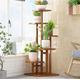 Wnota Plant Stand Tiered Plant Stand Ladder Shelf Bamboo Plant Display Stand Indoor Outdoor Plant Pot Stand Plant Shelf ( Color : A-square , Size : 102*40*40cm )