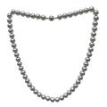 Mythlty Pearl Strand Necklace for Women Faux Grey Round Crystal Pearl Choker 8-10mm Wide 17.72 Inches Easy Open Clasp Bridesmaid Necklaces Fashion Chain Jewelry Gifts for Her, L, Simulated Crystal