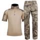 KINROCO Tactical Airsoft Combat Shirt And Trousers Men's Camouflage Military Outfit for Hunting Paintball(Size:M,Color:Sand Ruin)