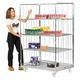 Roll Pallet Stock Cage Trolley, 3 Sided Jumbo Modular Supermarket Delivery Transport Container on Wheels (2 Shelf)