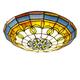 LRUII Tiffany Ceiling Light Chandeliers, Dimmable Stained Glass LED Ceiling Lamp Flush Mount, E26 Bulb, European Pastoral Pendant Hanging Light for Bedroom Living Room y Bathroom,50cm