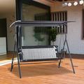 Arlmont & Co. Moriyon Breathable Porch Swing w/ Stand Metal in Brown | Wayfair 49CE866544BB46AE946C7B426EB742AD