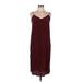 Madewell Casual Dress - Slip dress: Burgundy Solid Dresses - Women's Size 8