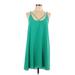 WAYF Casual Dress - A-Line: Green Solid Dresses - Women's Size Large