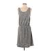 Thyme and Honey Casual Dress - DropWaist: Gray Chevron/Herringbone Dresses - Women's Size Small