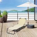 Ebern Designs Folding Chaise Lounge Pool Chairs, Outdoor Sun Tanning Chairs, Reclining Back, Frame & Breathable Mesh For Beach, Yard, Patio | Wayfair