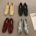 Mary Jane scarpe da donna 2024 scarpe singole da donna con tacco medio retrò scarpe da balletto