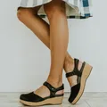 Zoccoli di grandi dimensioni zeppa 2023 estate sandali esterni scarpe punta chiusa tacchi da donna