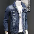 Moda 2021 giacca di jeans giacca da uomo con lettera ricamo sottile primavera e autunno gioventù