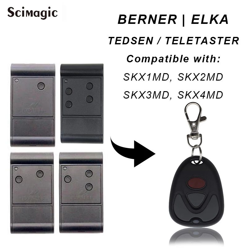 BERNER ELKA TEDSEN TELETASTER SKX1LC SKX2LC SKX1MD SKX2MD Garagentor-Fernbedienung 433,92 MHz Festcode-Duplikatoröffner Image
