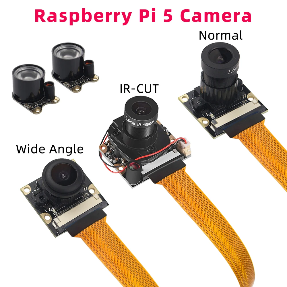 Raspberry Pi 5 Kamera 5MP 1080P Optionale Nachtsicht Weitwinkel IR-CUT FF AF Kameras für RPI 5 Pi5 Null Image