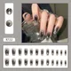 Faux ongles noirs réutilisables 1 boîte (24 pièces) ensemble de 24 pièces N64.24