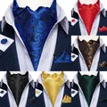 Ascot-Cravates de luxe pour hommes motif cachemire floral bleu noir accessoires pour olympiques