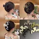 AISHG-Pince à cheveux ondulée pour femme pince à cheveux en plastique grand crabe bain queue de