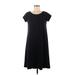 Eileen Fisher Casual Dress - Shift Crew Neck Short sleeves: Black Solid Dresses - Women's Size Medium
