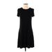 Amazon Essentials Casual Dress - Fit & Flare: Black Solid Dresses - Women's Size X-Small