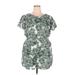 Casual Dress: Green Print Dresses - Women's Size 2X-Large Petite