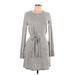 Abercrombie & Fitch Casual Dress - Sweater Dress: Gray Marled Dresses - Women's Size Large