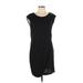 Poleci Casual Dress - Shift: Black Solid Dresses - Women's Size Large