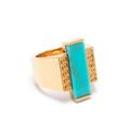 Gold Emerald Ring - Blue - Versace Rings