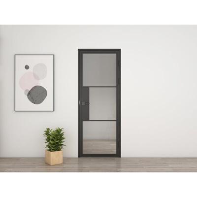 Schulte - Glastür Komplettset mit Beschlag Loftstil 834 x 1972 mm din Rechts - Türklinke Drehtür Image