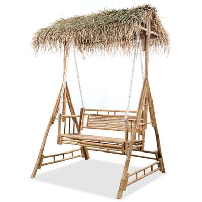 Vidaxl - Hollywoodschaukel 2-Sitzer mit Palmblättern Bambus 202 cm Image
