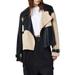 Paula Colorblock Leather Trim Jacket