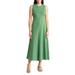 A-line Stretch Cotton Midi Dress