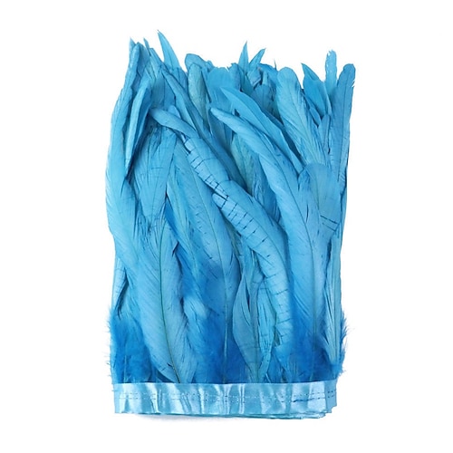 Diy Schmuckzubehör 25-30 cm Hahnentail-Stoff mit farbenfrohen Rock-Dekoration Aufführung echte Feder Kleidungszubehör Weihnachtsgeschenk Image