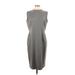 Anne Klein Casual Dress - Midi: Gray Marled Dresses - Women's Size 2